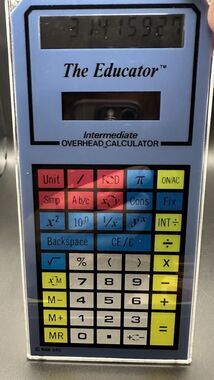The Educator Overhead projectable Calculator intermediate Stokes (1988) W/ Case